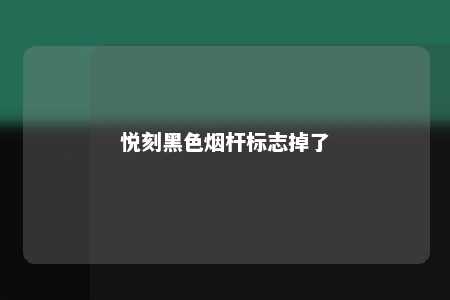 悦刻黑色烟杆标志掉了