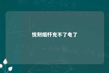 悦刻烟杆充不了电了