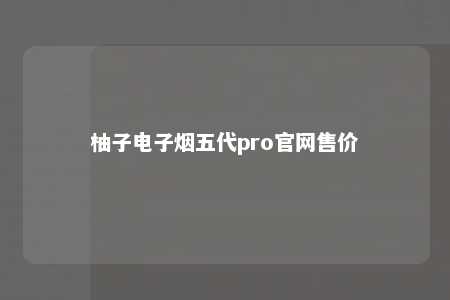 柚子电子烟五代pro官网售价